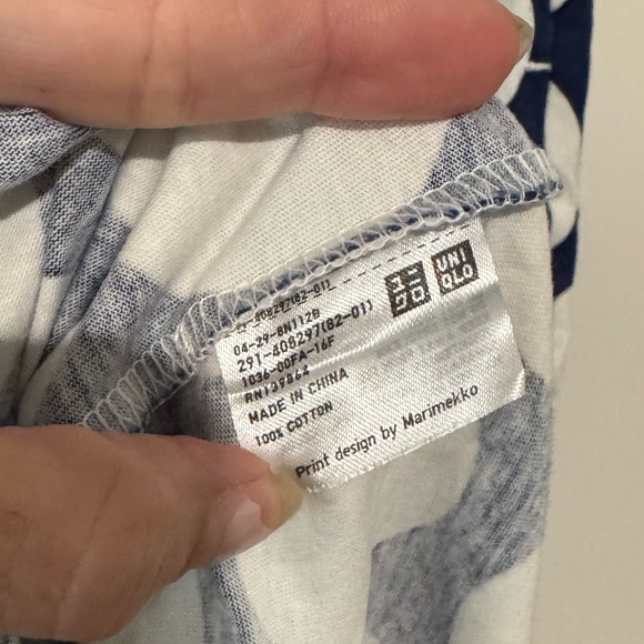 🆕 MARIMEKKO ✨Uniqlo Polka dot dress Pockets retired rare navy blue | Sz L - Picture 4 of 4
